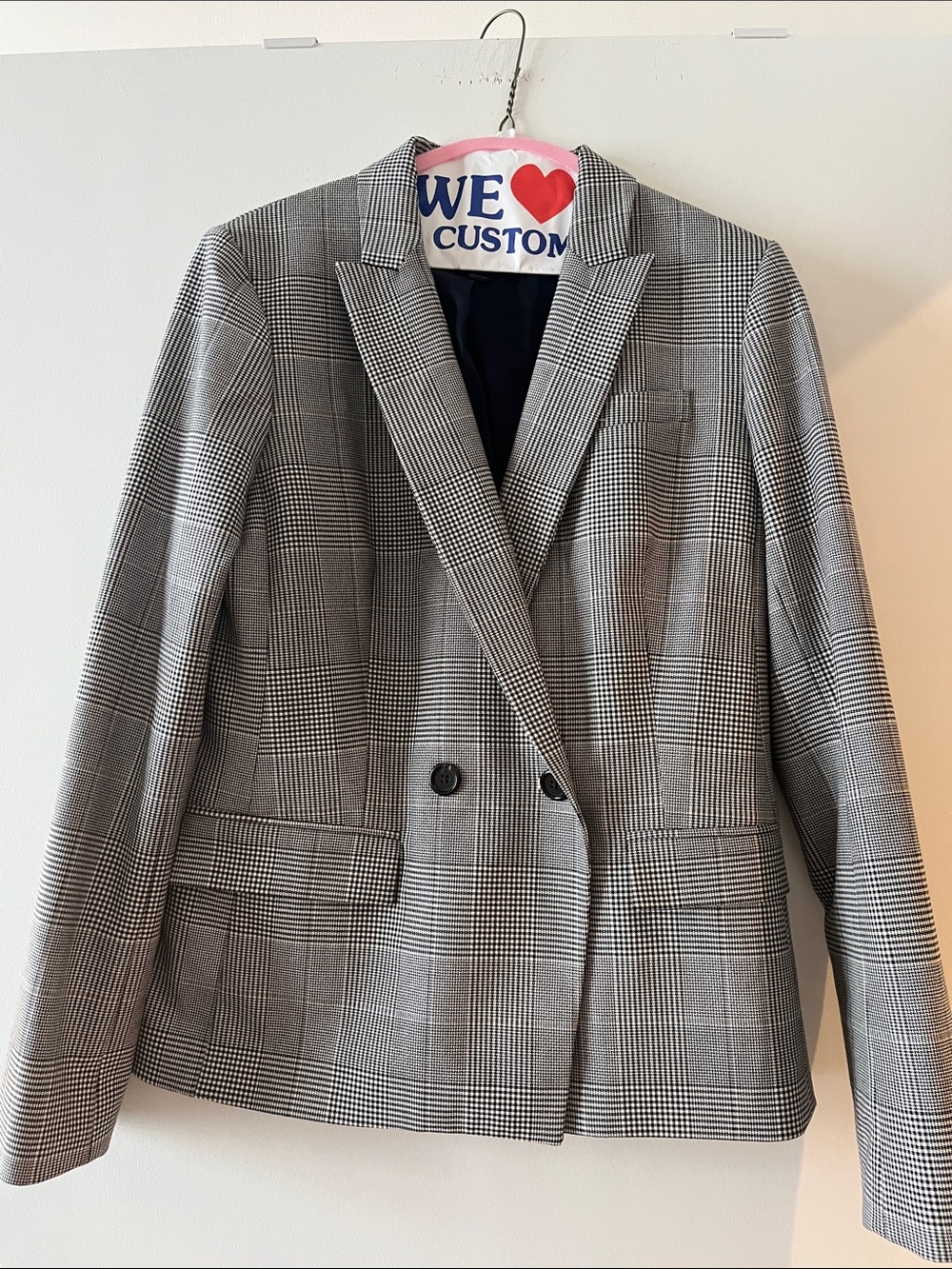 J.Crew | Glen Plaid Wool Blazer | Black/White | Size 8